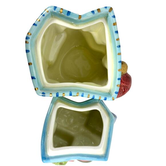 Fitz and Floyd Frosty Folks Snowman Candy Dish Sugar Bowl Trinket Dish-Excellent - Picture 6 of 8